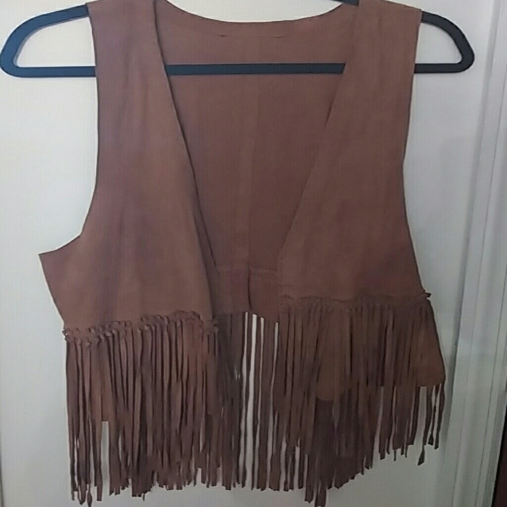 Fringed suede vest, will fit many shapes and sizes