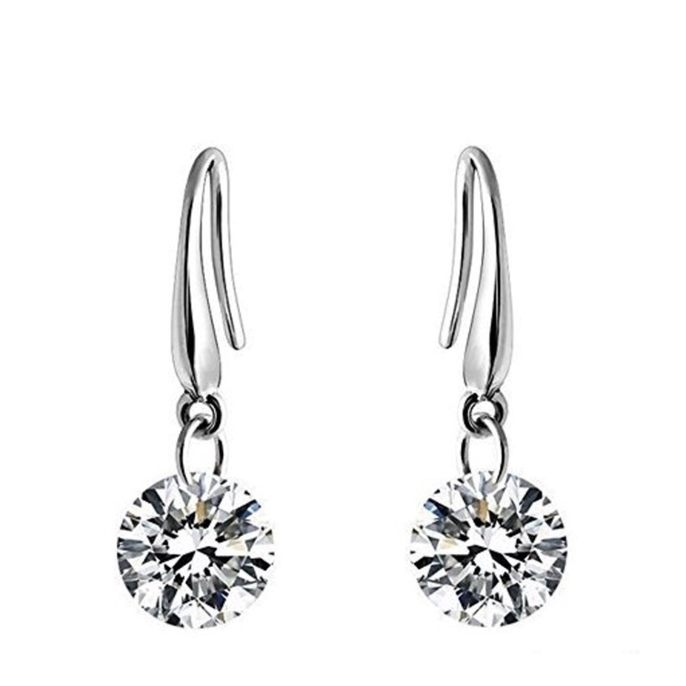 14kWhiteGold Plated Super Sparkle Crystal Earrings