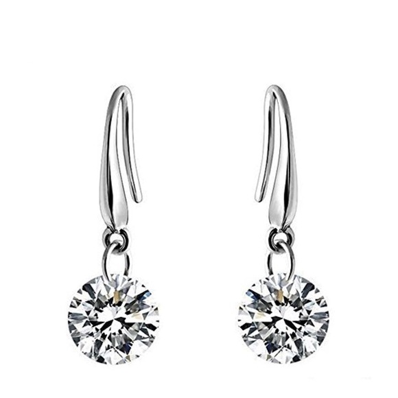 14kWhiteGold Plated Super Sparkle Crystal Earrings - Picture 1 of 1