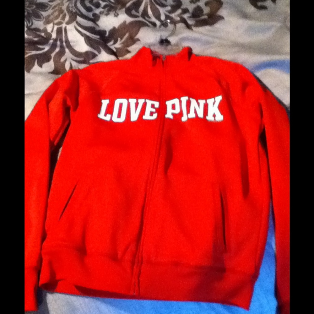 VS LOVE PINK red athletic full zip