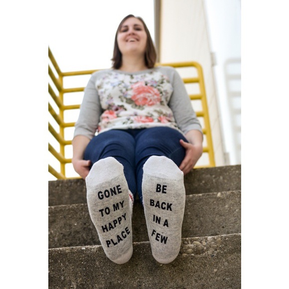 SOLD OUT! Happy Place Socks - Picture 2 of 3