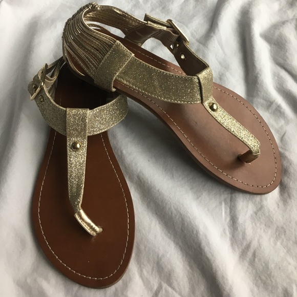 Mossimo Supply Co. Shoes - Mossimo Gold Strappy Sandals