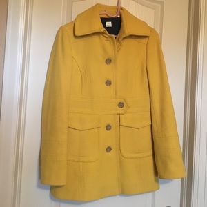 Yellow J. Crew Pea Coat Sz 4