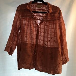 Anthro Embroidered Summer Blouse