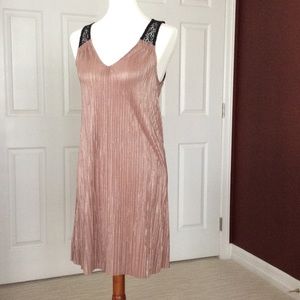 BCBGeneration pleated dress w/ black lace back