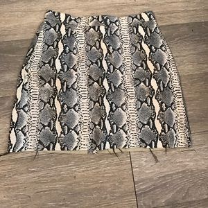Snakeskin mini skirt