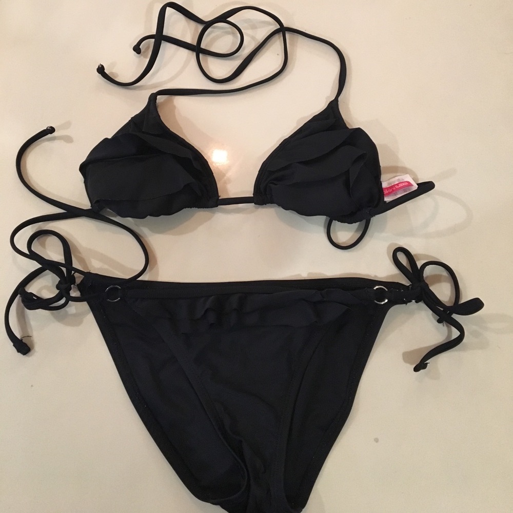 The Bikini Lab ruffle Black Bikini