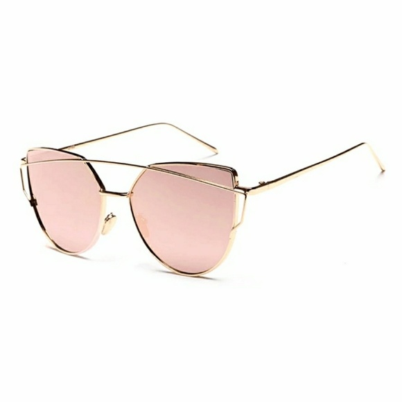 Pink Cat Eye Gold Framed Sunglasses - Picture 3 of 5