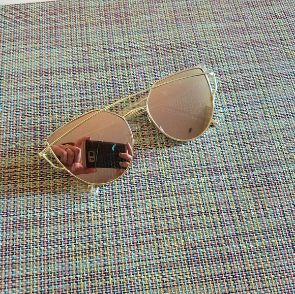 Pink Cat Eye Gold Framed Sunglasses - Picture 5 of 5