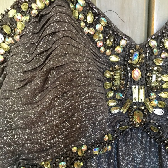 Grey/Silver Metallic Prom Dress - Picture 3 of 4