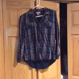 Dressbarn plaid button up shirt