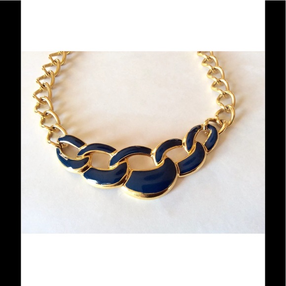 Navy Blue Nautical Necklace Choker Vintage - Picture 5 of 7