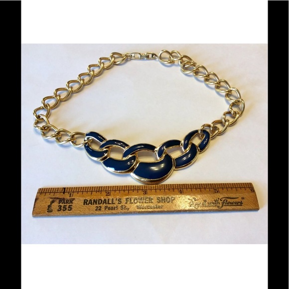 Navy Blue Nautical Necklace Choker Vintage - Picture 4 of 7