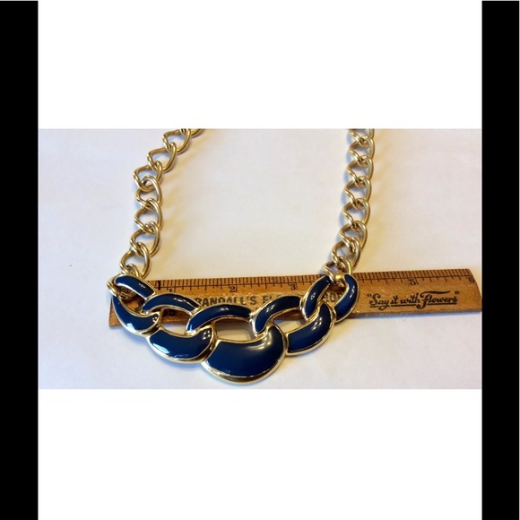 Navy Blue Nautical Necklace Choker Vintage - Picture 2 of 7