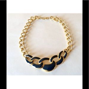 Navy Blue Nautical Necklace Choker Vintage