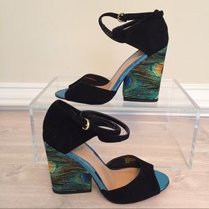 June Ambrose eden black suede sandals never worn