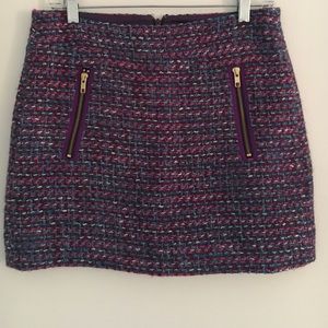J. Crew purple tweed mini skirt size 4