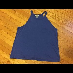 Blue high neck tank