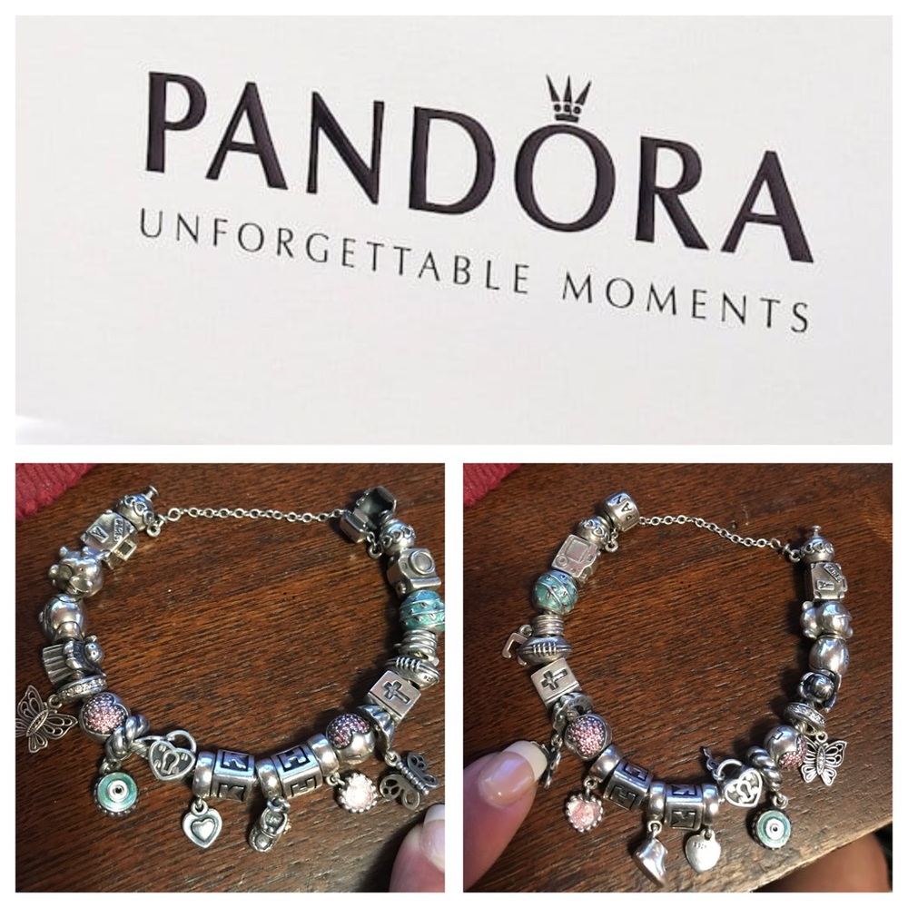 One day sale Pandora bundle bracelet and 17 charms