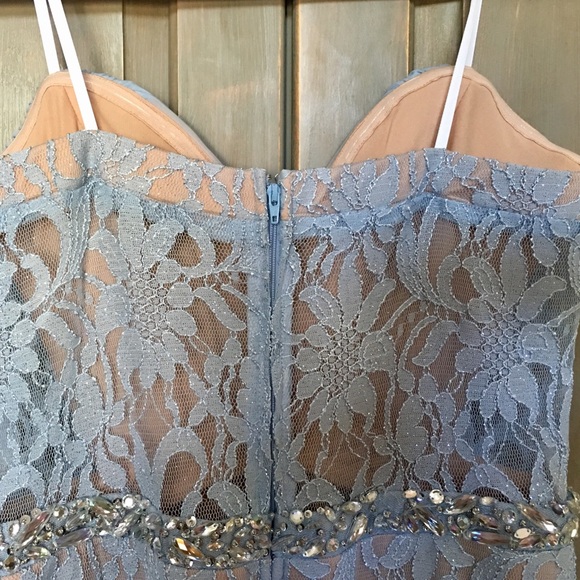 Pale Blue Sequined-Lace Formal/ Prom Dress - Picture 4 of 7