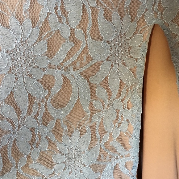 Pale Blue Sequined-Lace Formal/ Prom Dress - Picture 5 of 7