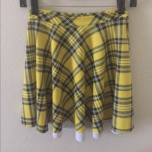 Yellow tartan skirt