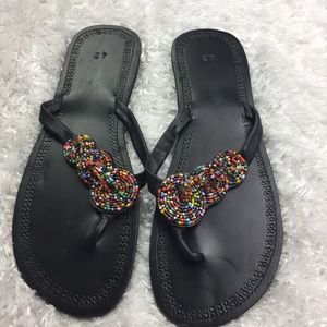 Hand beaded Kenyan Maasai sandals