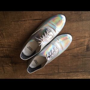 American Apparel iridescent holographic Oxfords