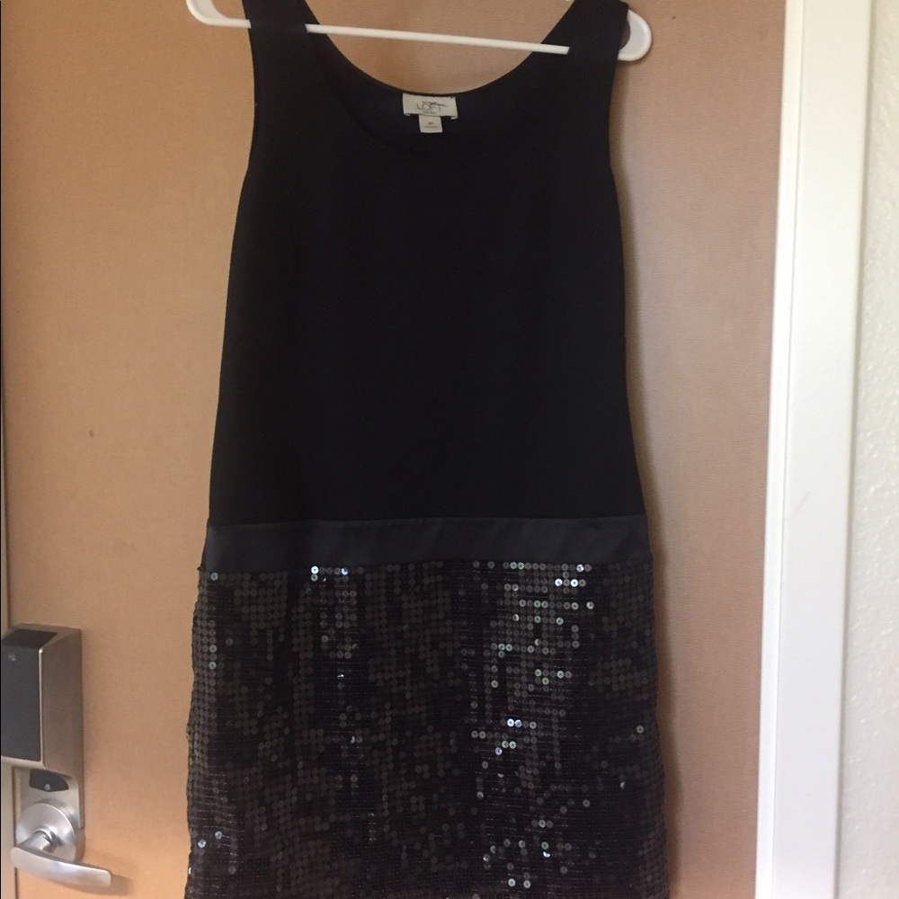 Ann Taylor loft black sequence dress