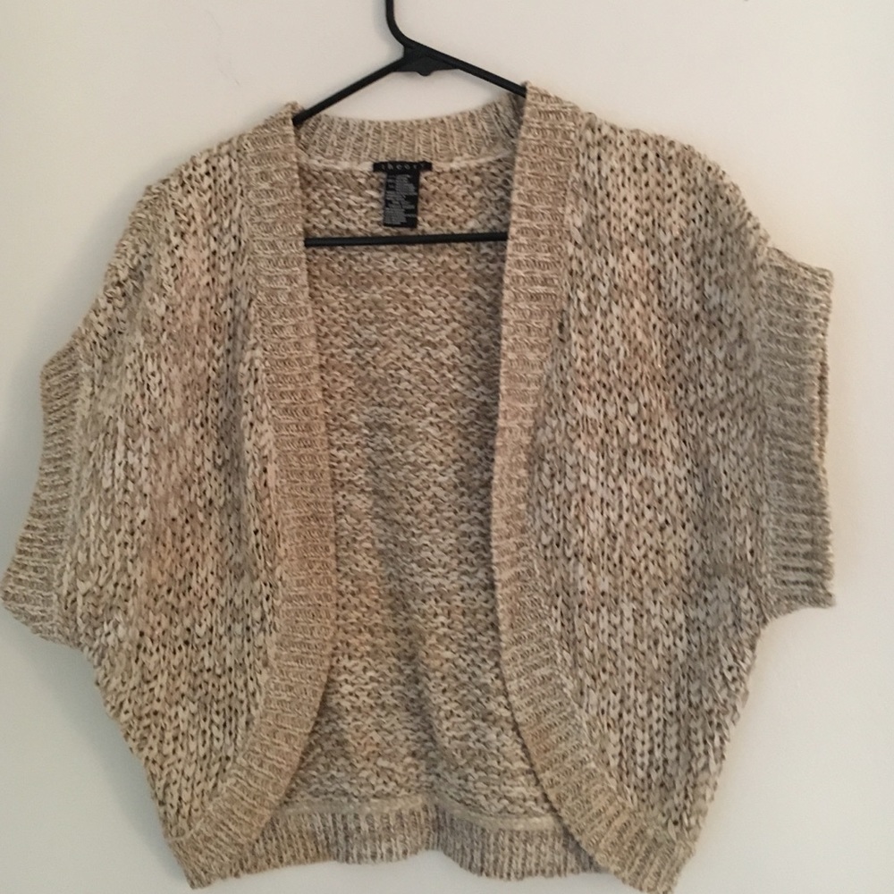 Theory Shrug Sweater gold and cream
