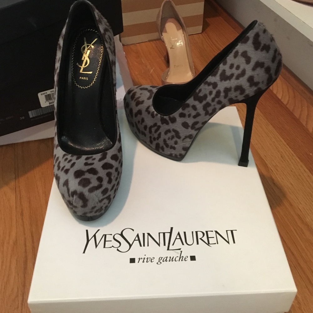 Yves Saint Laurent heels cheetah heels
