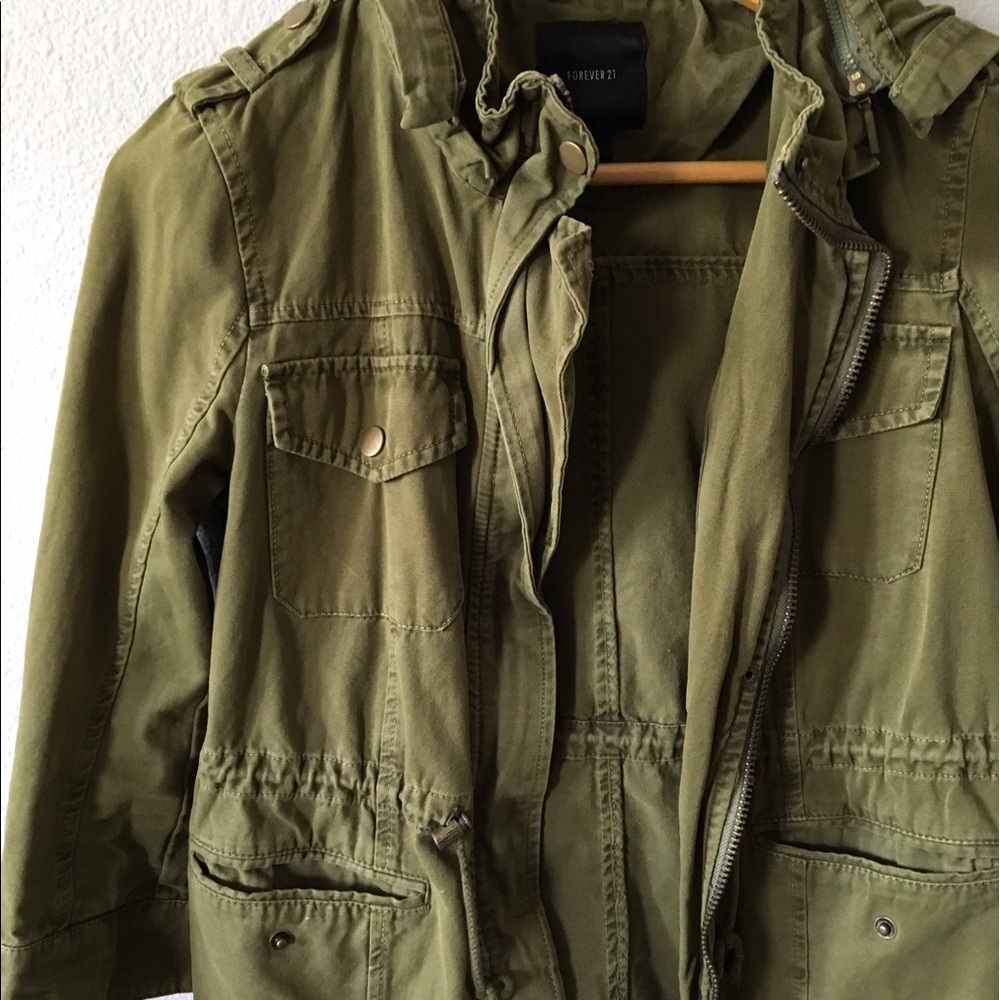 size S army green military jacket