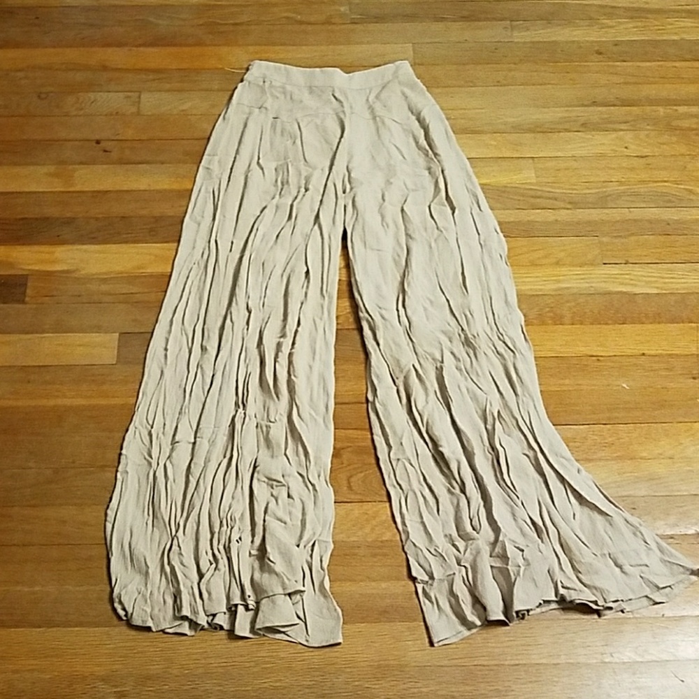 Beige palazzo pants