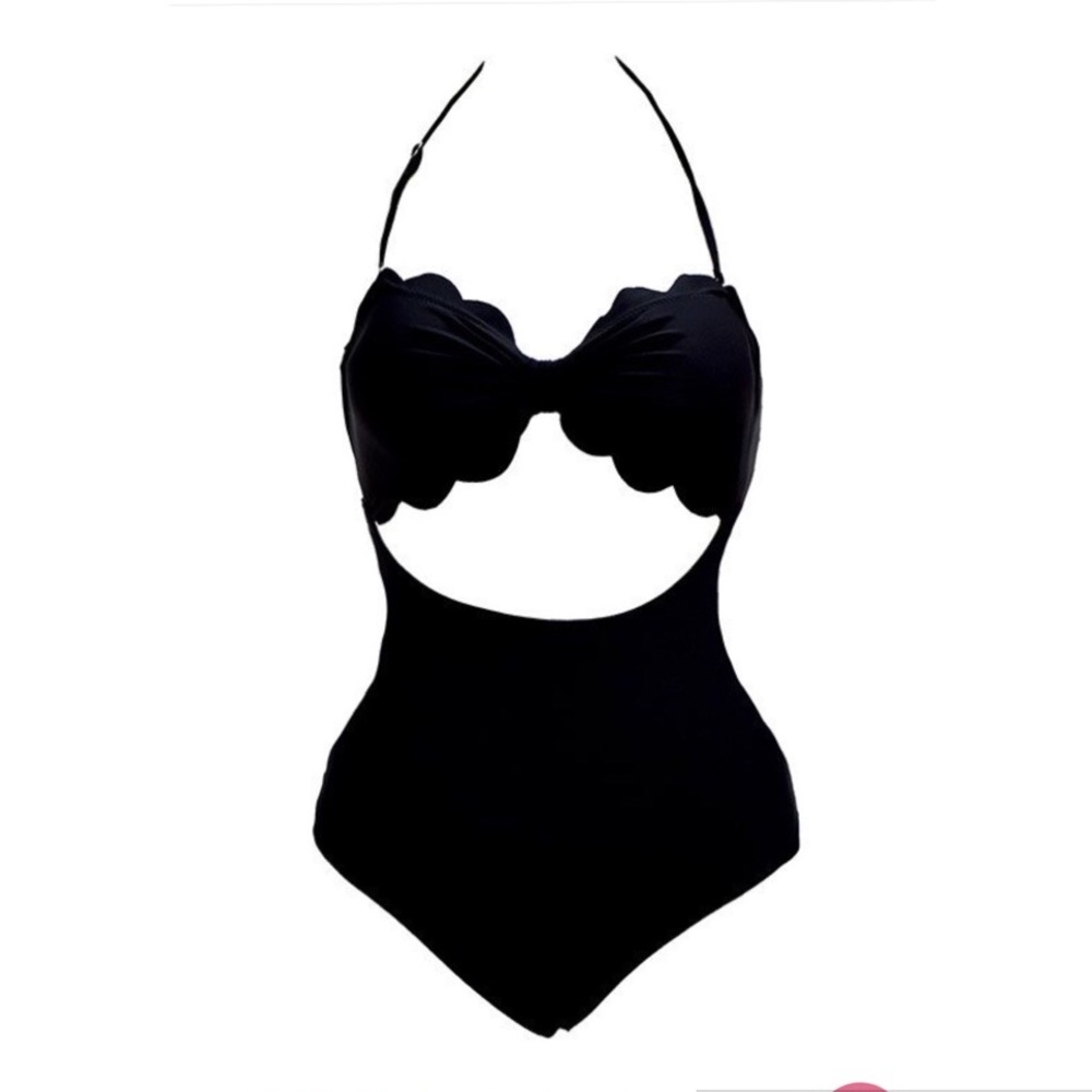 Scalloped one piece bathing suit