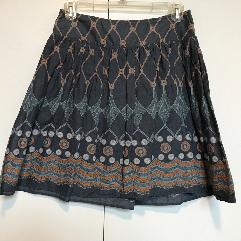 High waist cotton printed skirt - sz XS