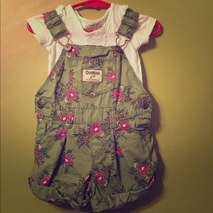 Oshkosh 12 month coverall short and bodysuit set