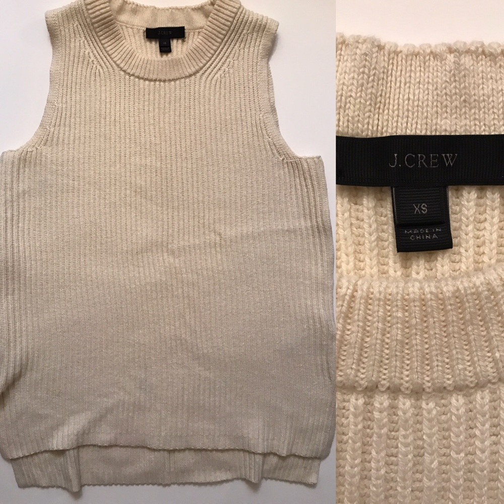 Jcrew white sleeveless sweater xs