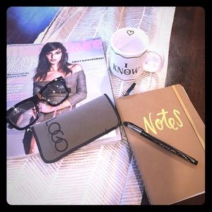 LOGO Lori Goldstein Black Framed Clear Glasses QVC