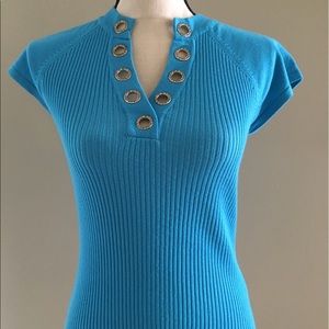 Belldini blue short sleeve sweater size small