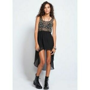 High low summer dress w/ 90's daisy print