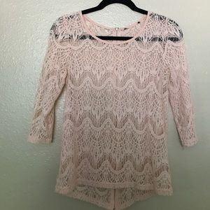 Lace zipper back top
