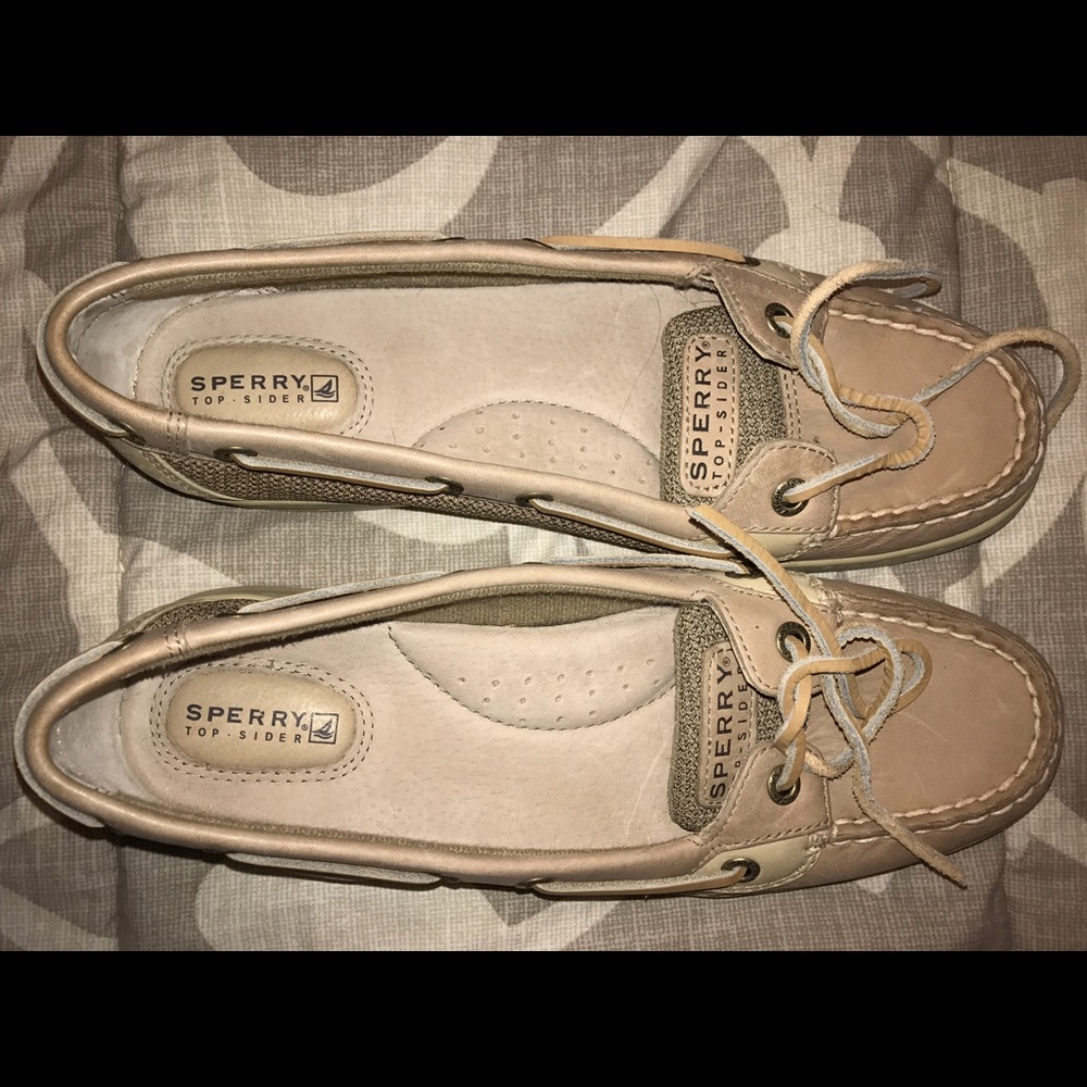 Sperry Boat Shoes, Khaki, 8