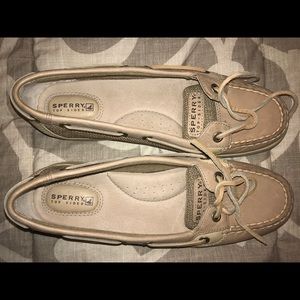 Sperry Boat Shoes, Khaki, 8