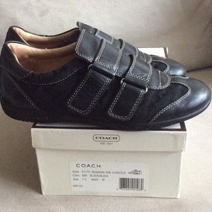 Authentic COACH black signature and leather shoes.