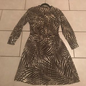Zara palm print chiffon dress