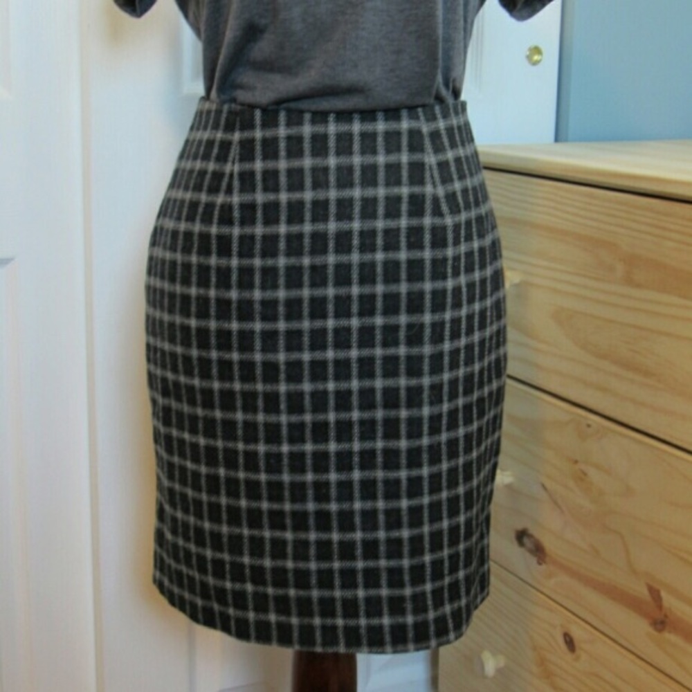 Plaid Pencil Skirt