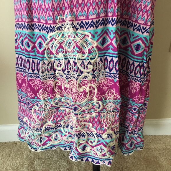 Multicolor Maxi Dress Sz M - Picture 2 of 2