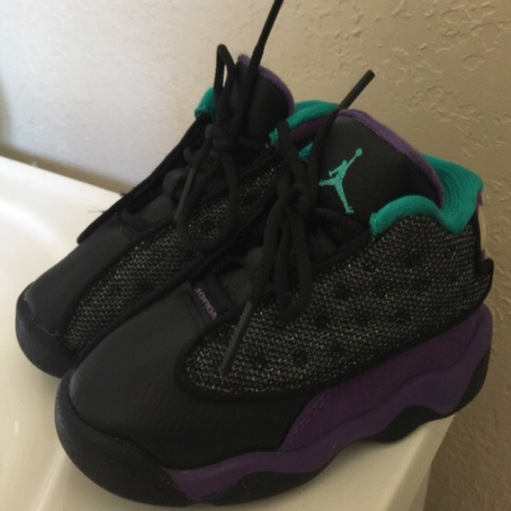 Purple and Turquoise Jordan's