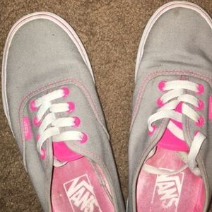 Grey and pink vans