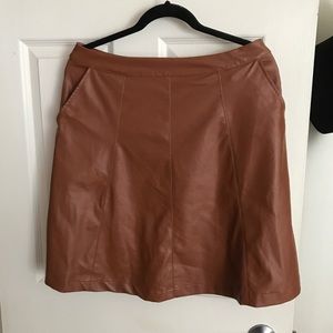 Brown Leather Skirt
